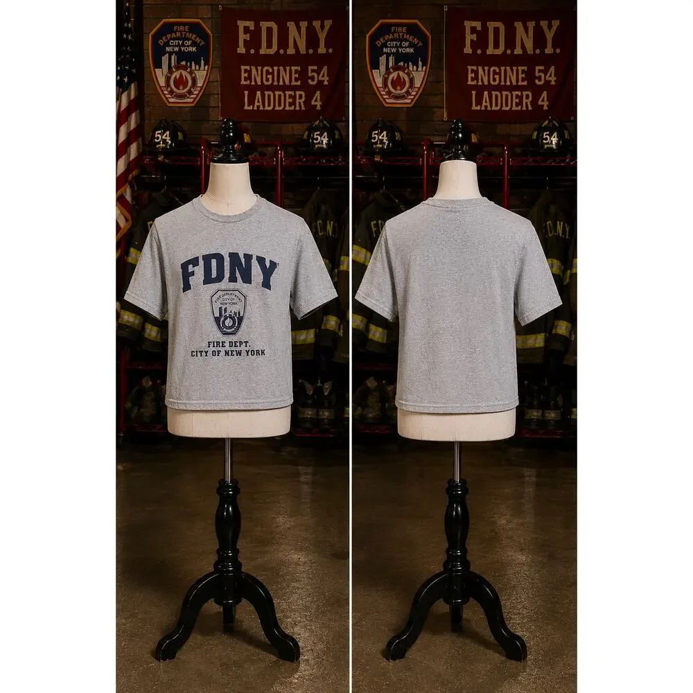 FDNY Fire Dept City of New York Gray Graphic Tee Small